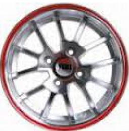 Автодиск Yuki 405  5.5*13  4*100 ET35 73.1 Gunmetal machine face wiht red ring(2GM4-RR)